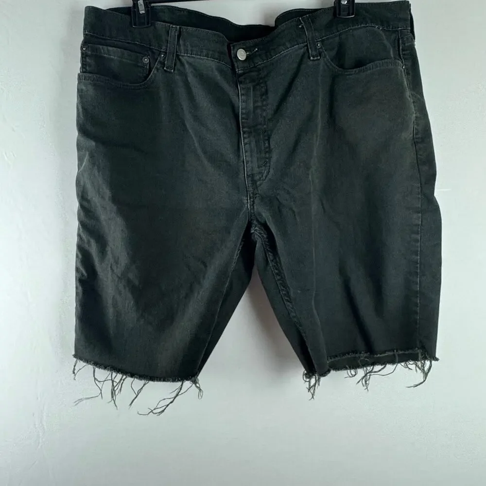 Levi Strauss 511 Men's Cut Off Denim Jeans Shorts Size 42‎ Black Summer Cotton